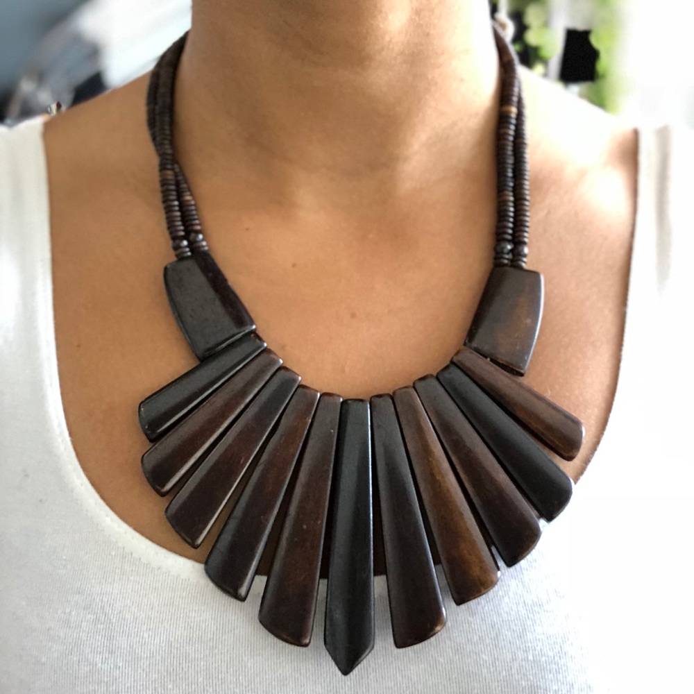 Dark wood necklace